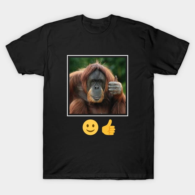 Orangutan Thumbs Up Emoji T-Shirt by giovanniiiii
